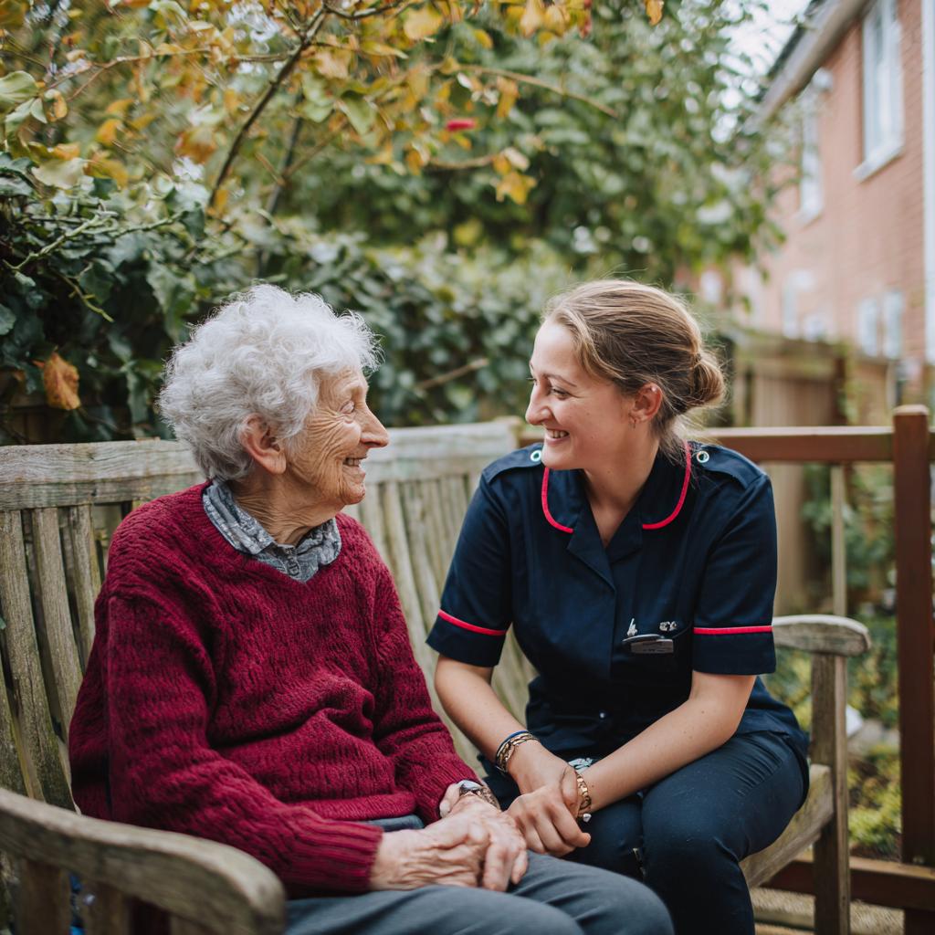 Carer supporting a client at home